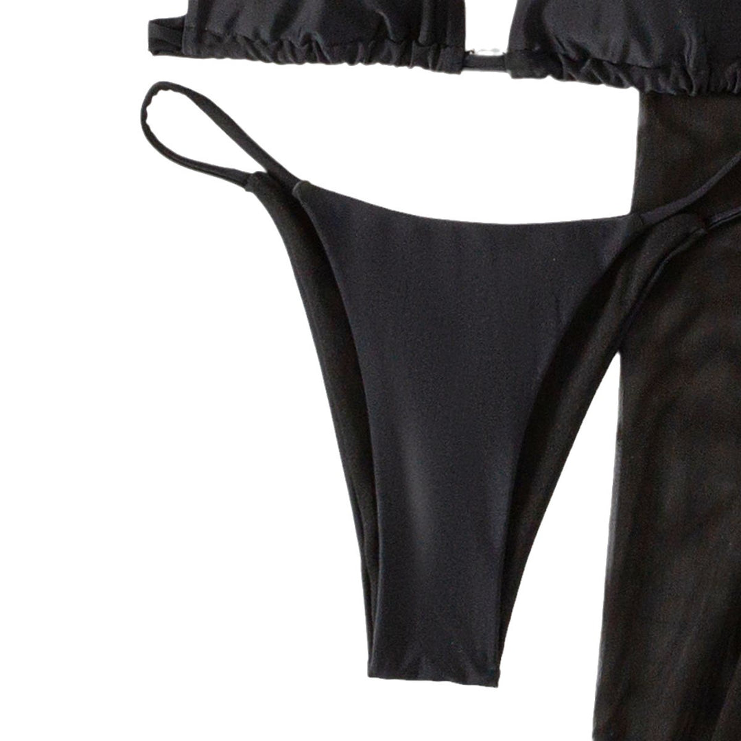 Women's Bikini Set with Transparent Wrap Skirt Mune Fashion