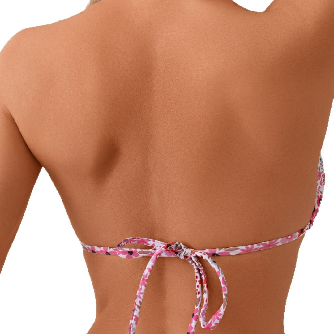 Women Triangle Bikini with Colorful Pattern and Playful Ties Mune Fashion