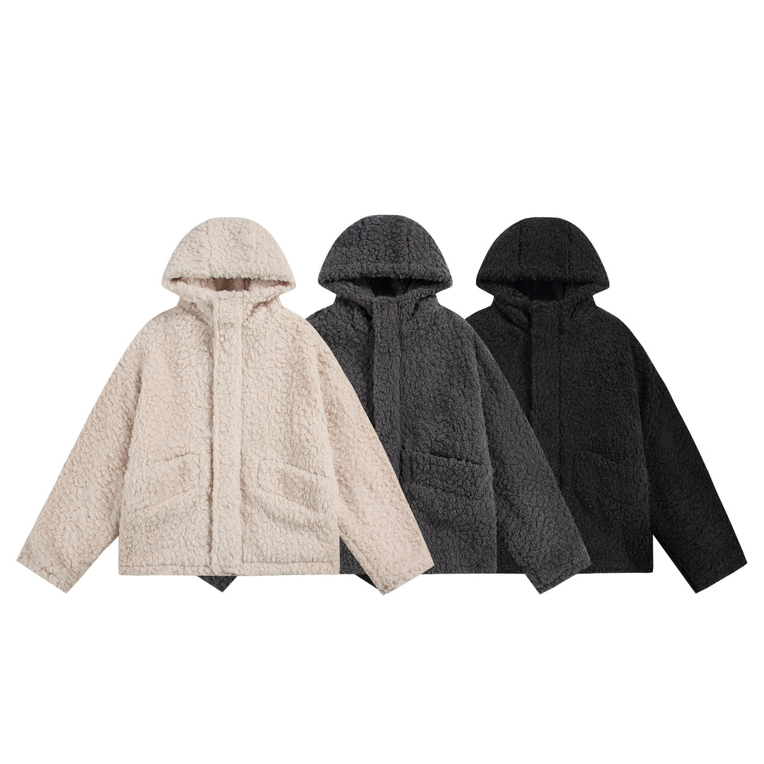 Women's Oversize Sherpa Hoodie with Concealed Front Flap and Patch Pockets Mune Fashion