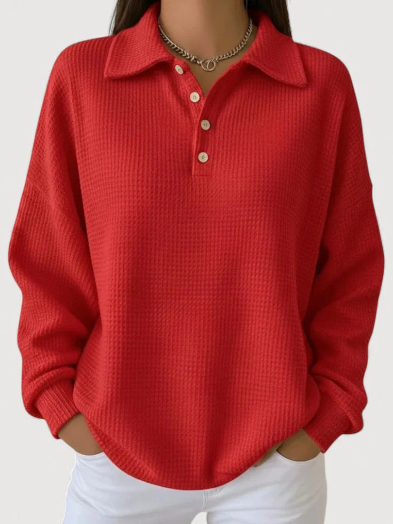 Women's Casual Waffle Sweater