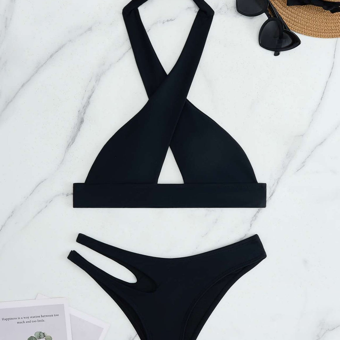 Women's bikini set with fashionable knot and side cut-out Mune Fashion
