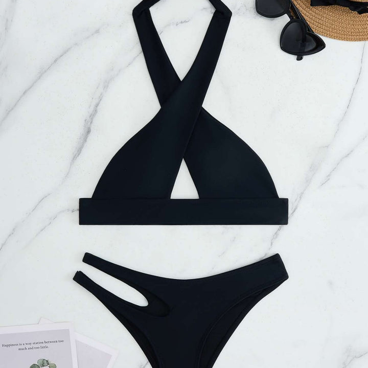 Women's bikini set with fashionable knot and side cut-out Mune Fashion