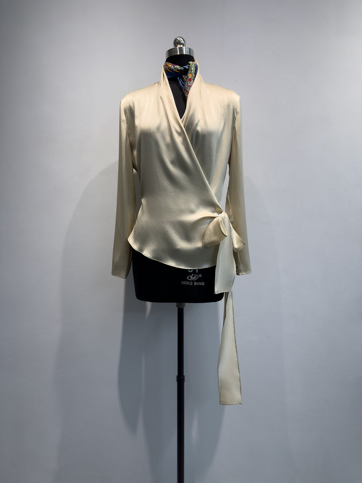 Women's Elegant Wrap Blouse Mune Fashion