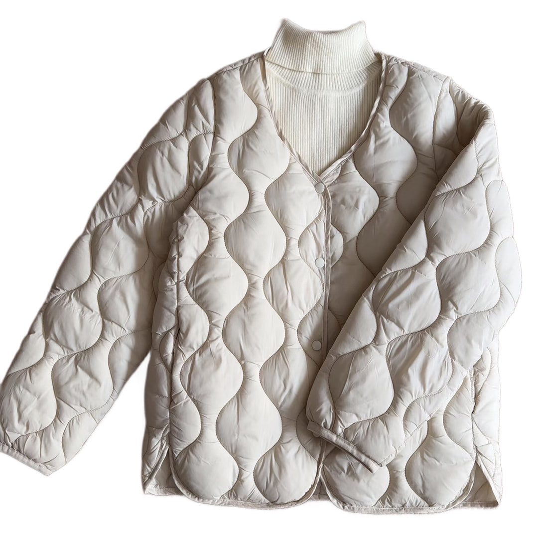 Women Long Quilted Jacket Mune Fashion
