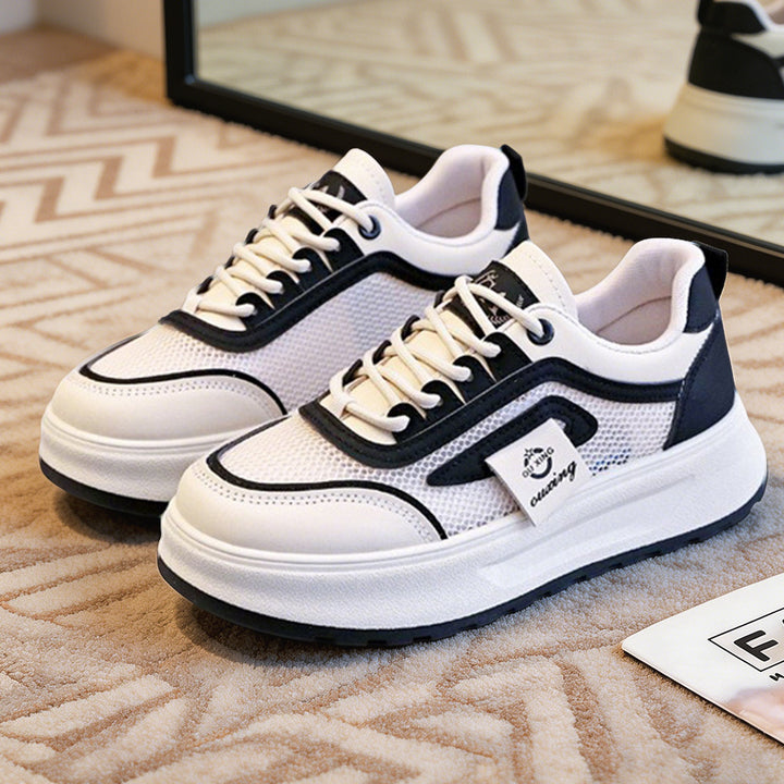 Women's lightweight platform sneakers with breathable mesh upper, padded heel collar, and shock-absorbing EVA sole Mune Fashion