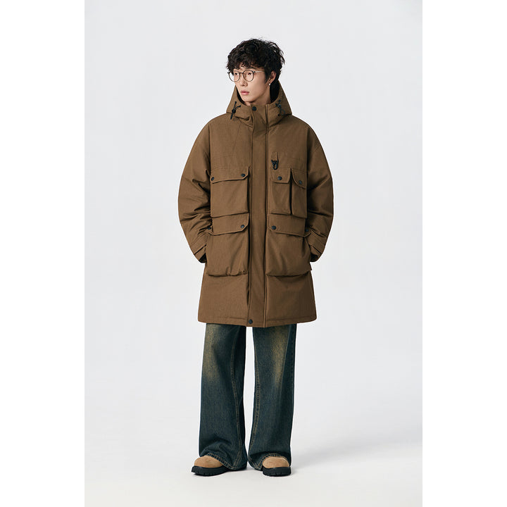 Men's Water-Repellent Tech Parka with Multiple Pockets and Hood Mune Fashion