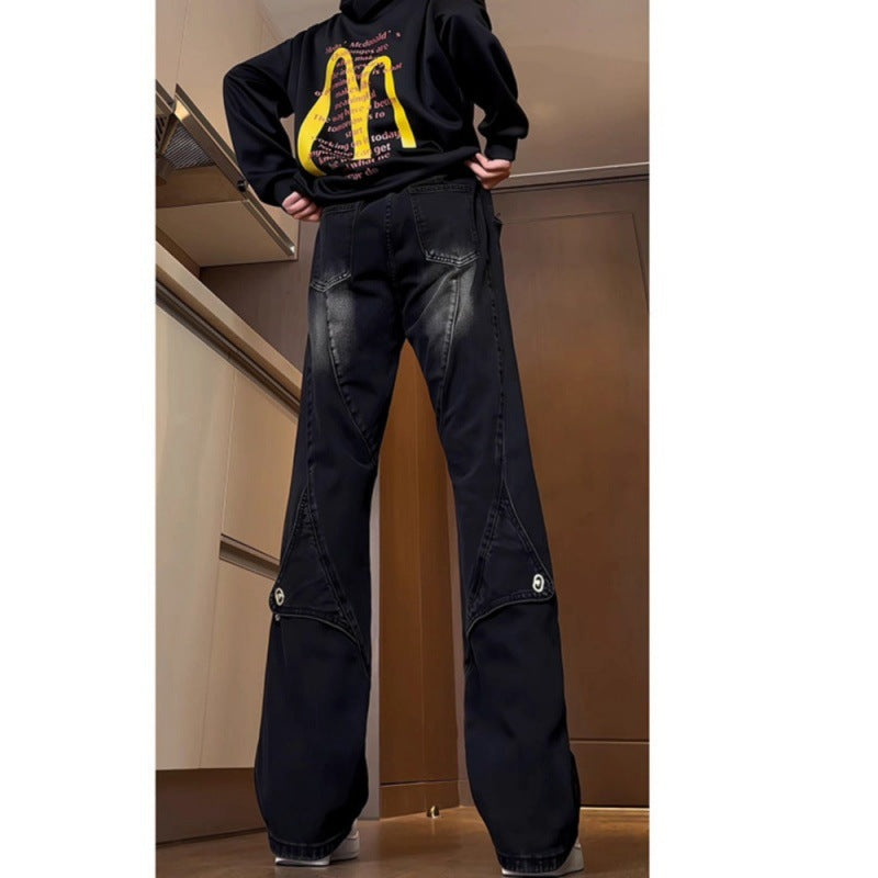 Men's Fashion Oversized Denim Pants with Creative Seams Mune Fashion