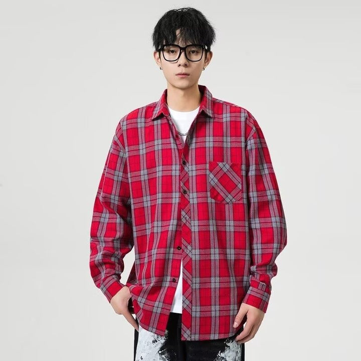 Men's Casual Checkered Blouse Mune Fashion