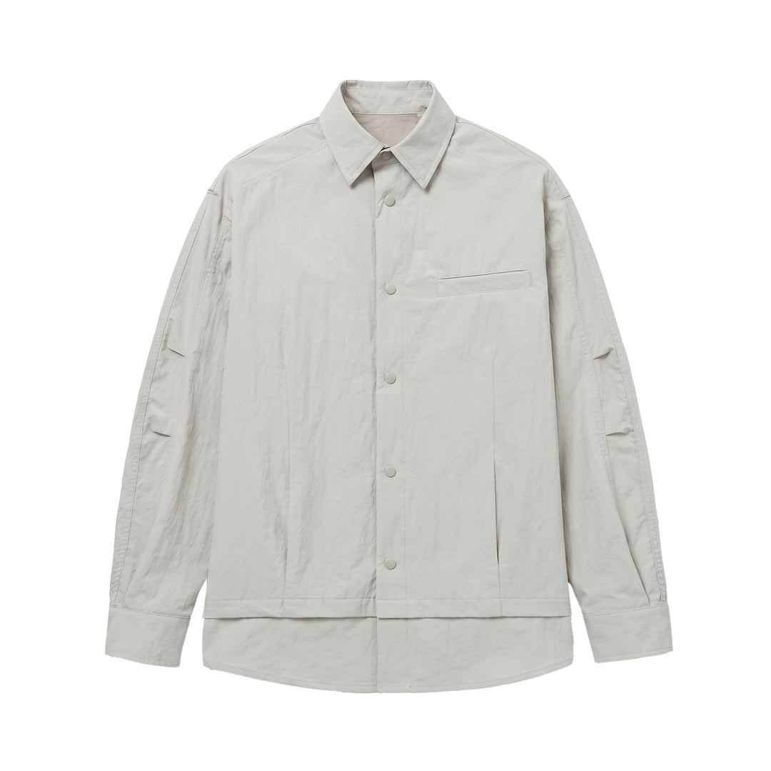 Unisex Oversize Shirt Jacket with Snap Buttons, Kent Collar and Chest Welt Pocket Mune Fashion