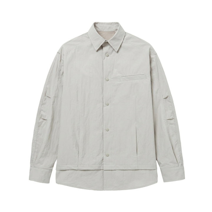 Unisex Oversize Shirt Jacket with Snap Buttons, Kent Collar and Chest Welt Pocket Mune Fashion