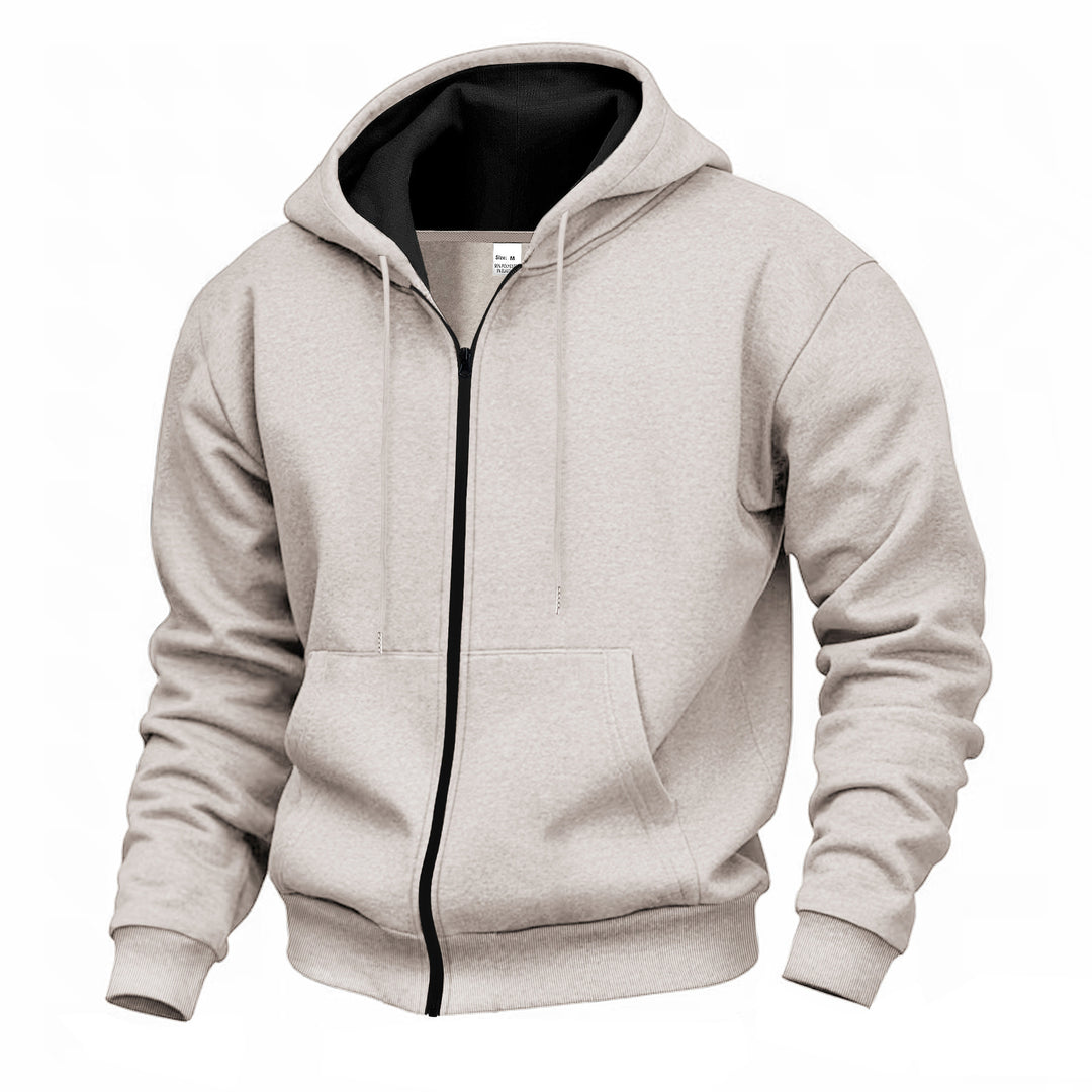 Men's hooded jacket with full zip and concealed zip pockets Mune Fashion