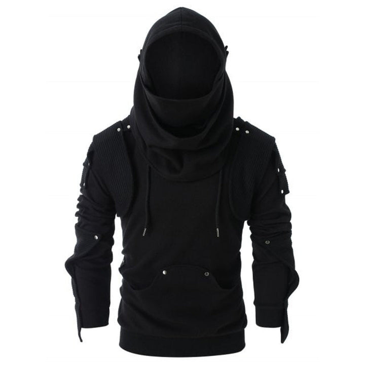 Men's Stylish Hoodie with Innovative Collar and Practical Pockets Mune