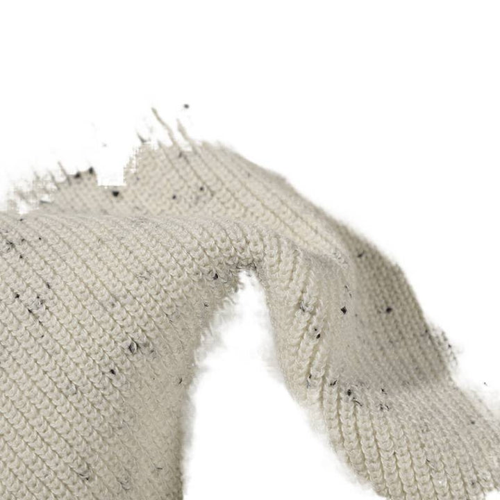 Unisex Large Round Neck Knitted Sweater made of Mélange Yarn with Dropped Shoulder Mune Fashion