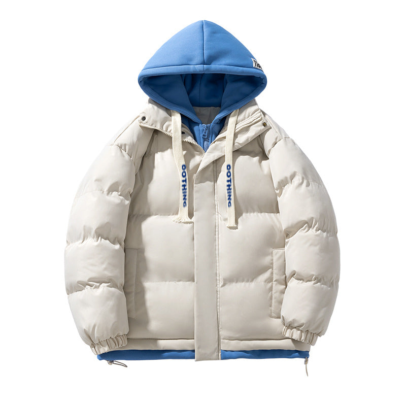 Unisex short cut quilted puffer jacket with two-layer contrasting hood Mune Fashion