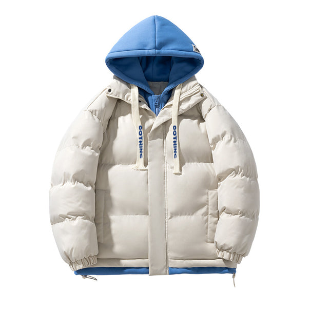 Unisex short cut quilted puffer jacket with two-layer contrasting hood Mune Fashion