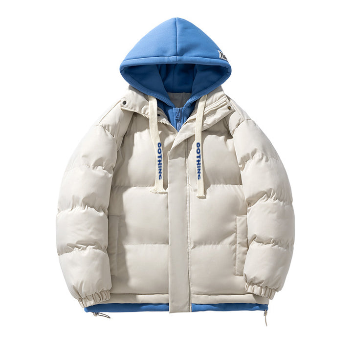 Unisex short cut quilted puffer jacket with two-layer contrasting hood Mune Fashion