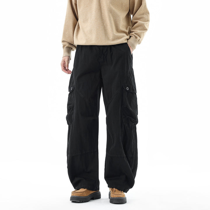 Men's wide technical cargo pants with multiple pockets Drune