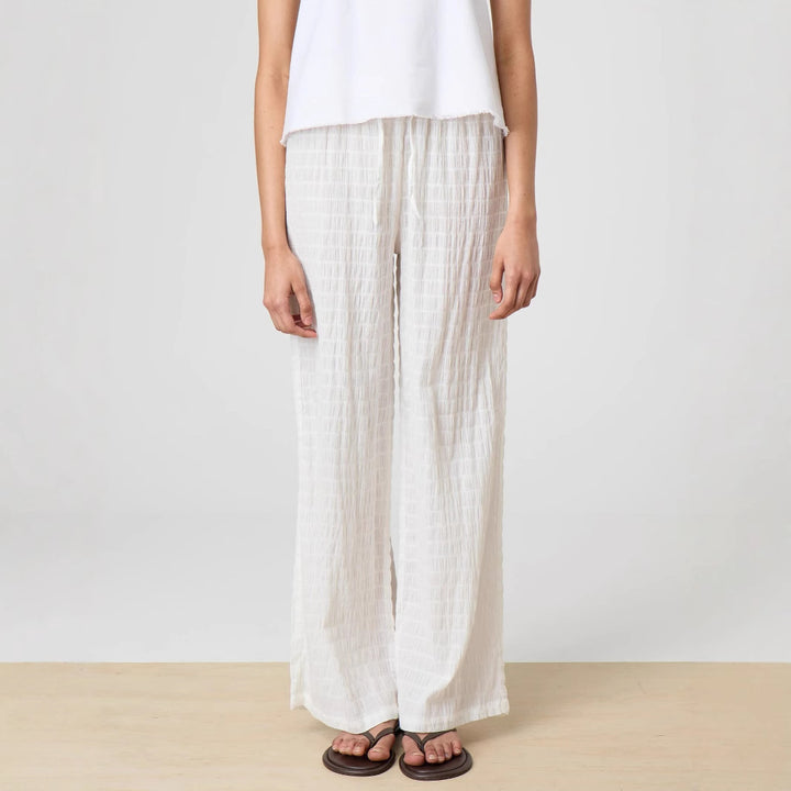 Women's Lightweight Palazzo Lounge Pants made of Crinkle Gauze with High Comfort Waist Mune Fashion