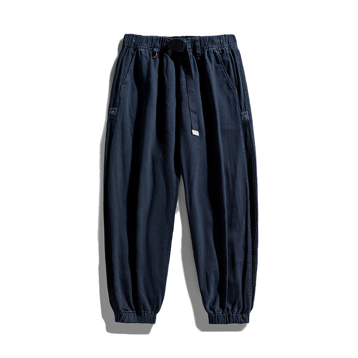 Men's Tailored Jogging Pants made of Cotton Blend with Elastic Waistband, Drawstring and Ribbed Side Inserts Mune Fashion