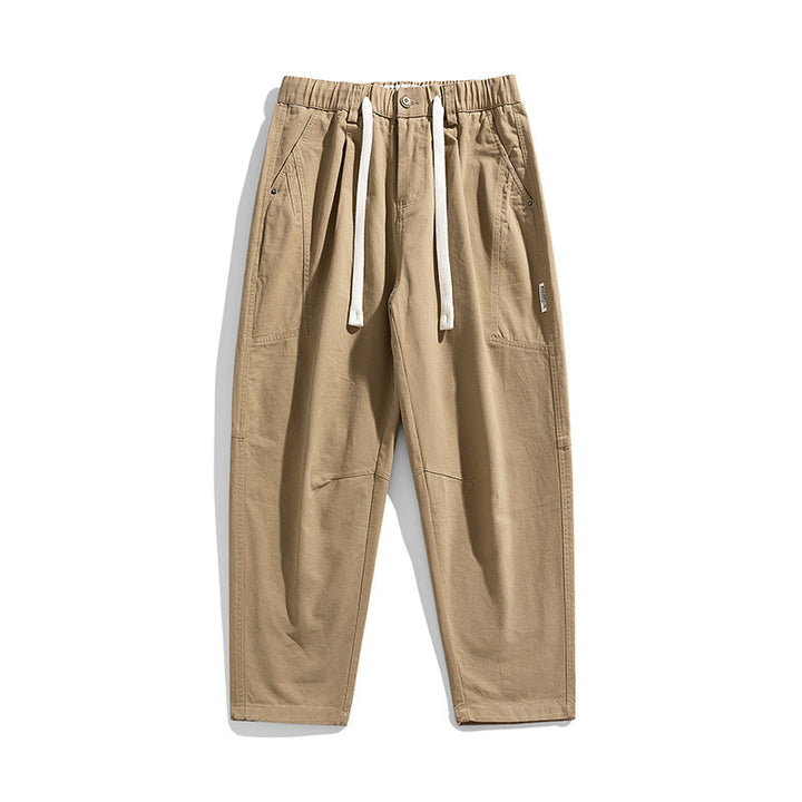 Men's Tapered-Canvas-Jogger with elastic tunnel drawstring waistband, knee yoke, and deep utility pockets Mune Fashion