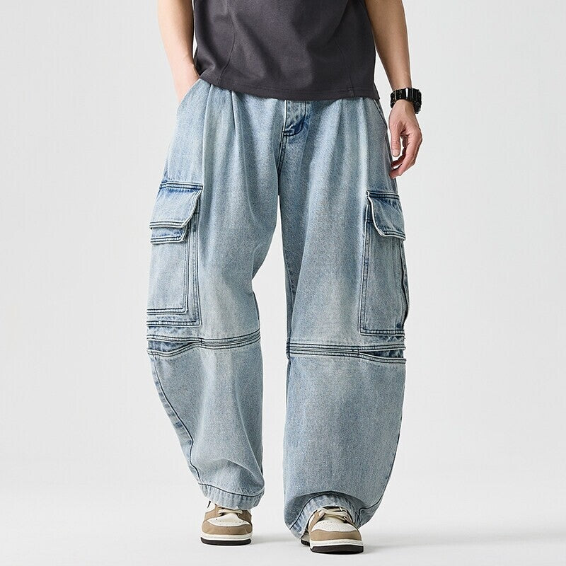 Men's extra wide cargo jeans in baggy style with reinforced knee seams Mune Fashion