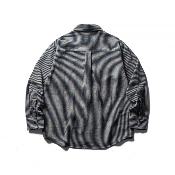 Men's Striped Oversized Shirt made of Washed Cotton Blend with Chest Pocket Mune Fashion