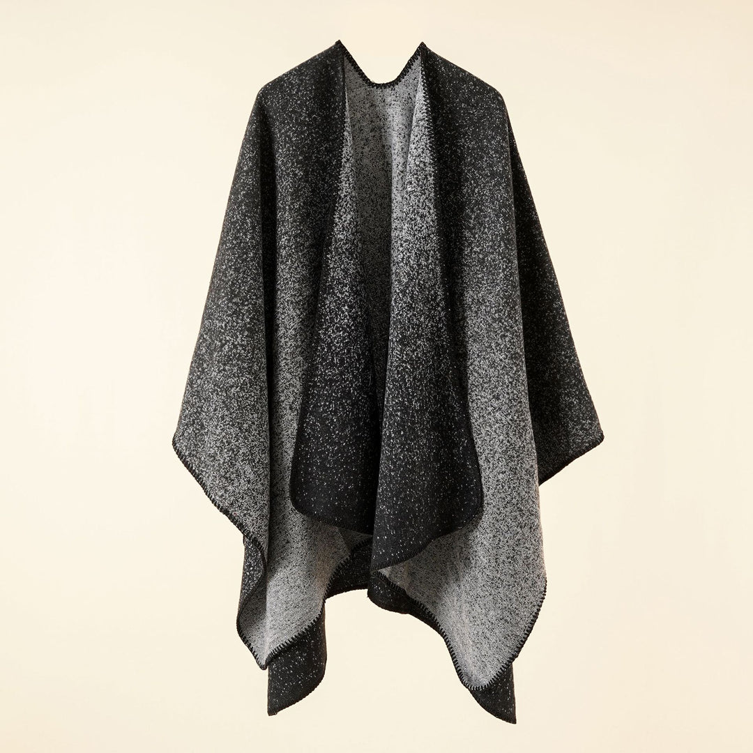 Women's knit poncho in paisley jacquard with open front Mune Fashion