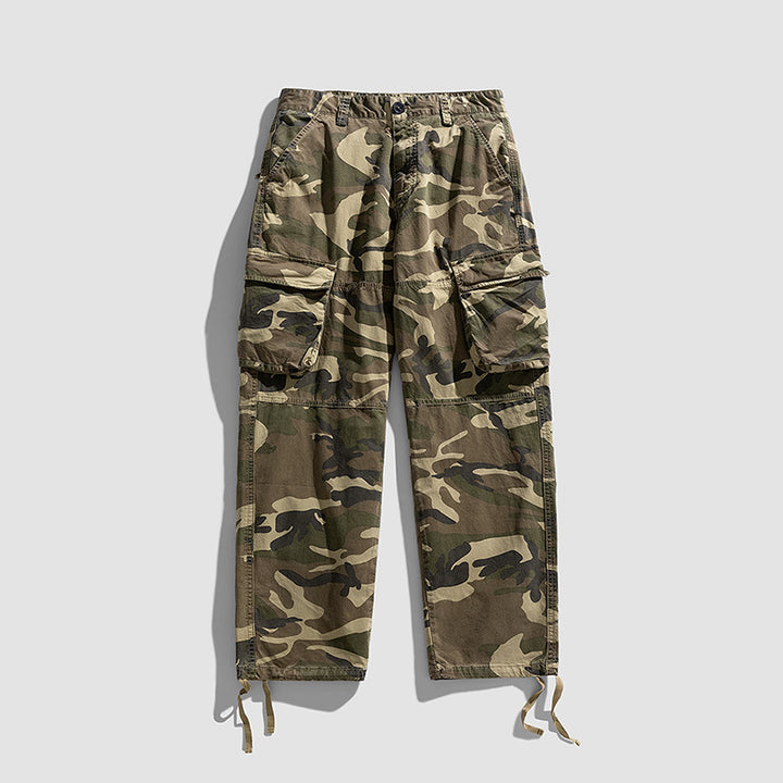 Herren Cargohose im Military-Style mit großvolumigen Klappentaschen und verstellbaren Beinabschlüssen Mune Fashion