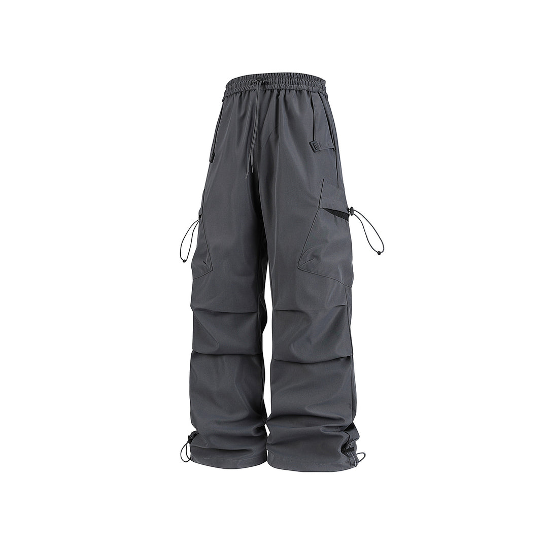 Men's Oversized Cargo Pants with Drawstring Waist, Multifunctional Flap and Leg Pockets, and Adjustable Cord Endings Mune Fashion
