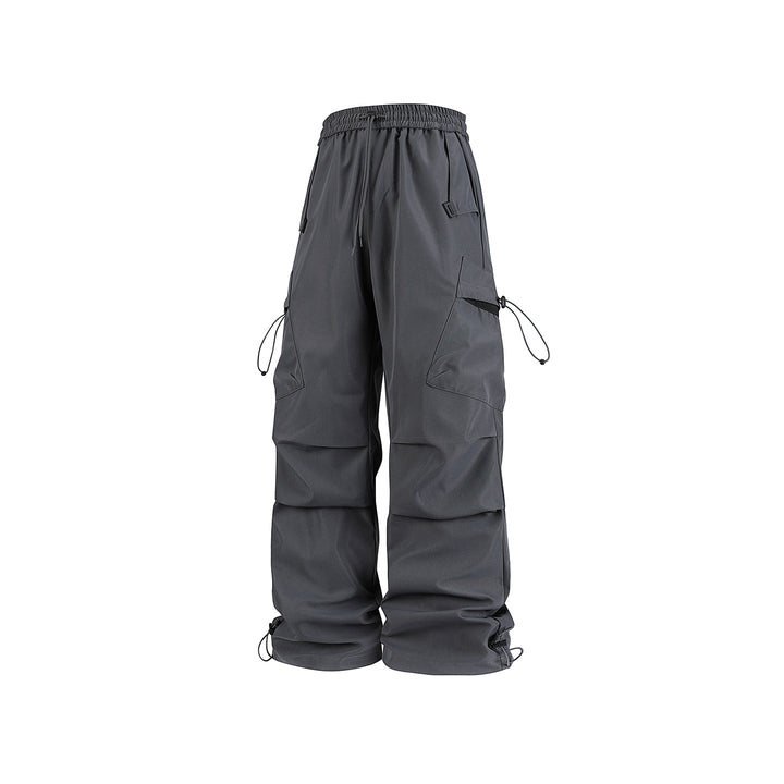 Men's Oversized Cargo Pants with Drawstring Waist, Multifunctional Flap and Leg Pockets, and Adjustable Cord Endings Mune Fashion