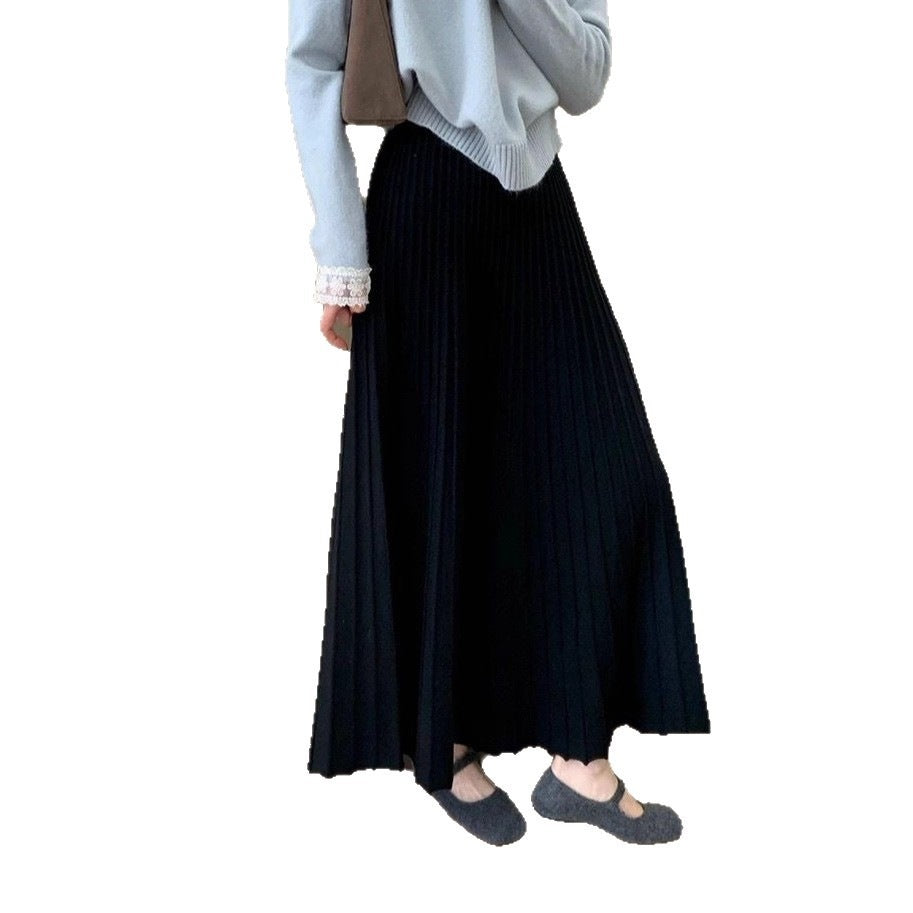 Women's Flowing Midi Skirt with Elegant Pleats Mune Fashion