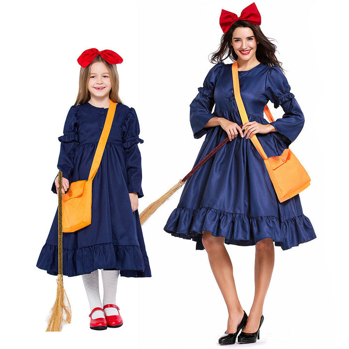 Girl Fairy Tale Witch Costume with Tulle Skirt and Ruffles Mune Fashion