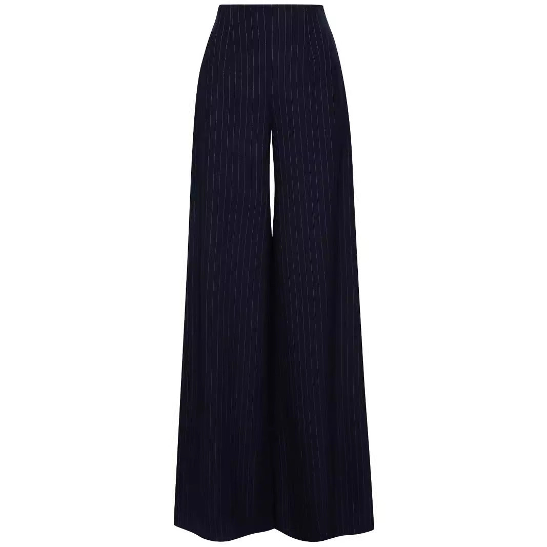Women's High-Waisted Pleated Palazzo Pants with Wide Leg Mune Fashion