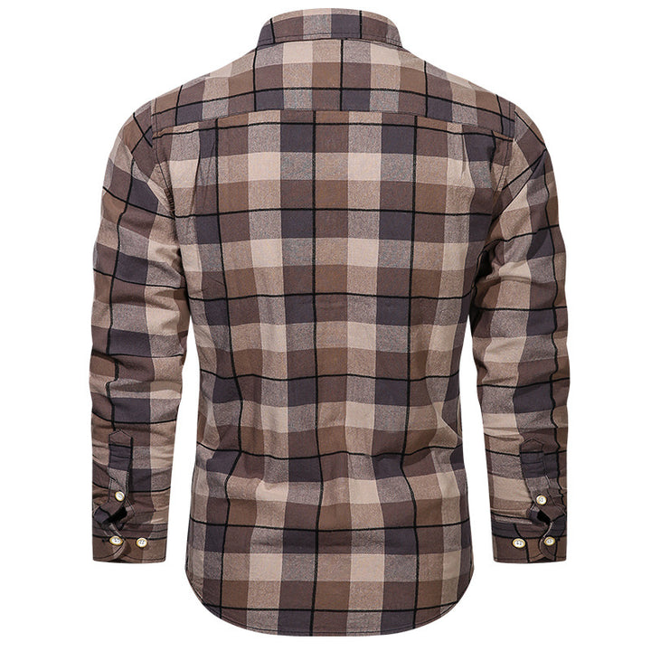 Men's tailored checked pattern flannel shirt with chest pocket and soft cotton blend Mune Fashion