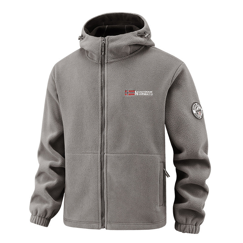 Men's Thermal Fleece Set with Hooded Jacket, Sherpa-lined and Elastic Jogging Pants Mune Fashion