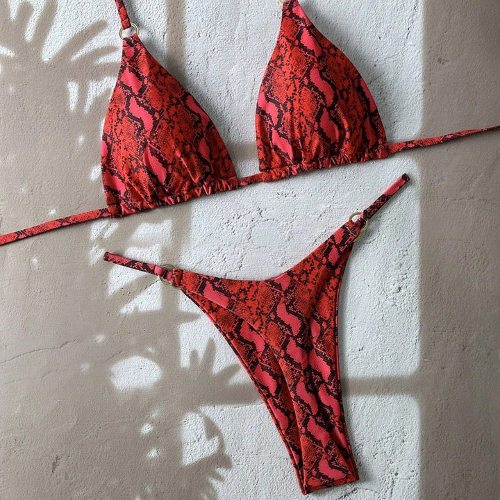 Women's Animal Print Triangle Bikini Mune Fashion