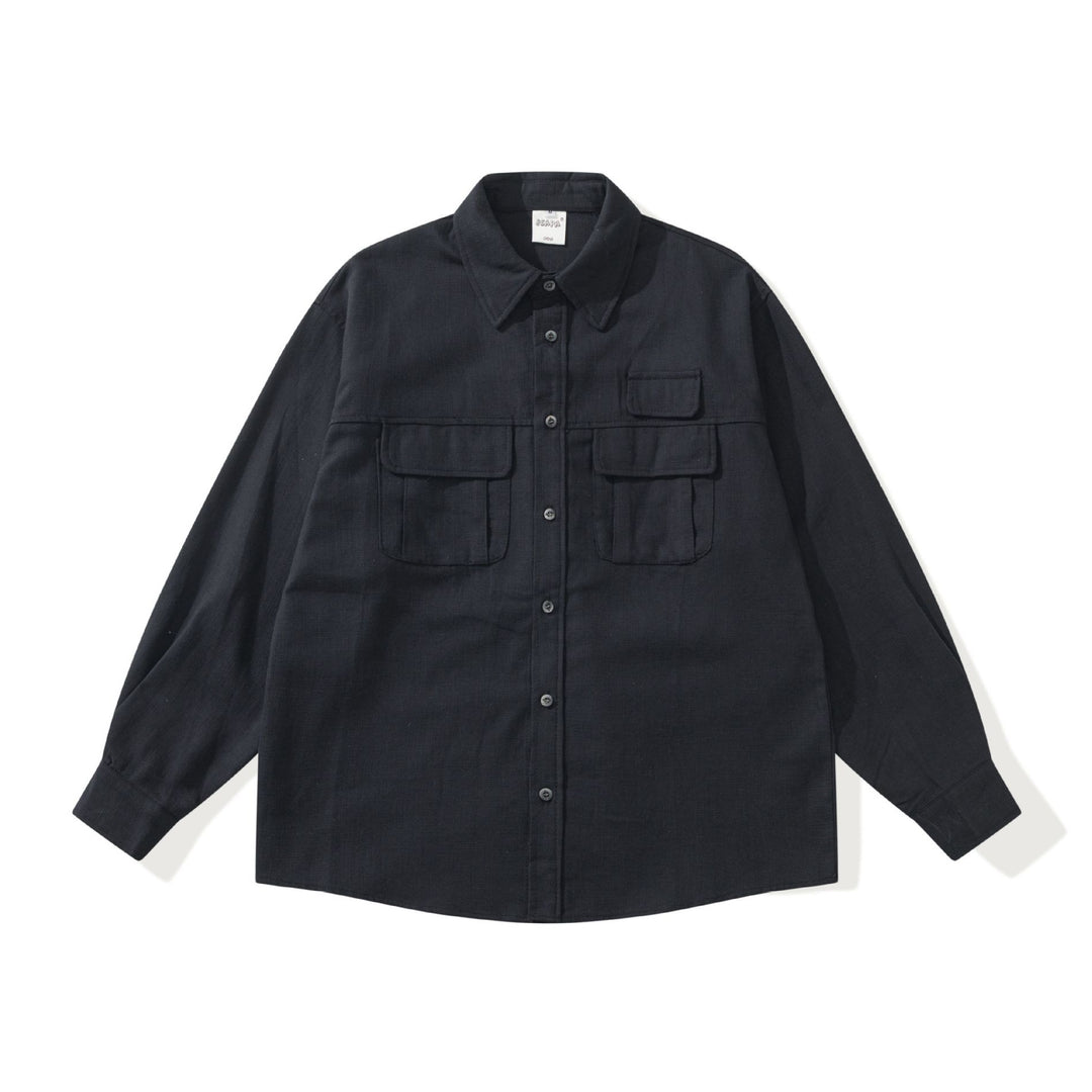 Men's utility overshirt with large flap pockets and boxy cut Mune Fashion