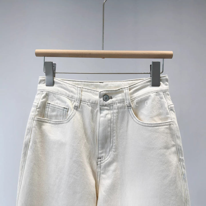 Women's High Rise Wide Leg Denim Pants Mune Fashion