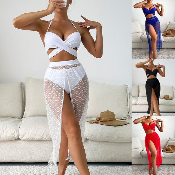 Ladies Beach Bikini with Elegant Wrap Skirt Mune Fashion