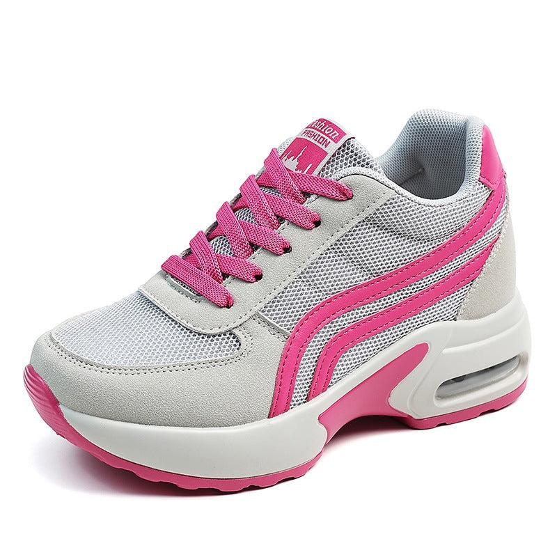 Women's Fashion Platform Sneakers with Visible Air Cushion and Breathable Mesh Upper Mune Fashion