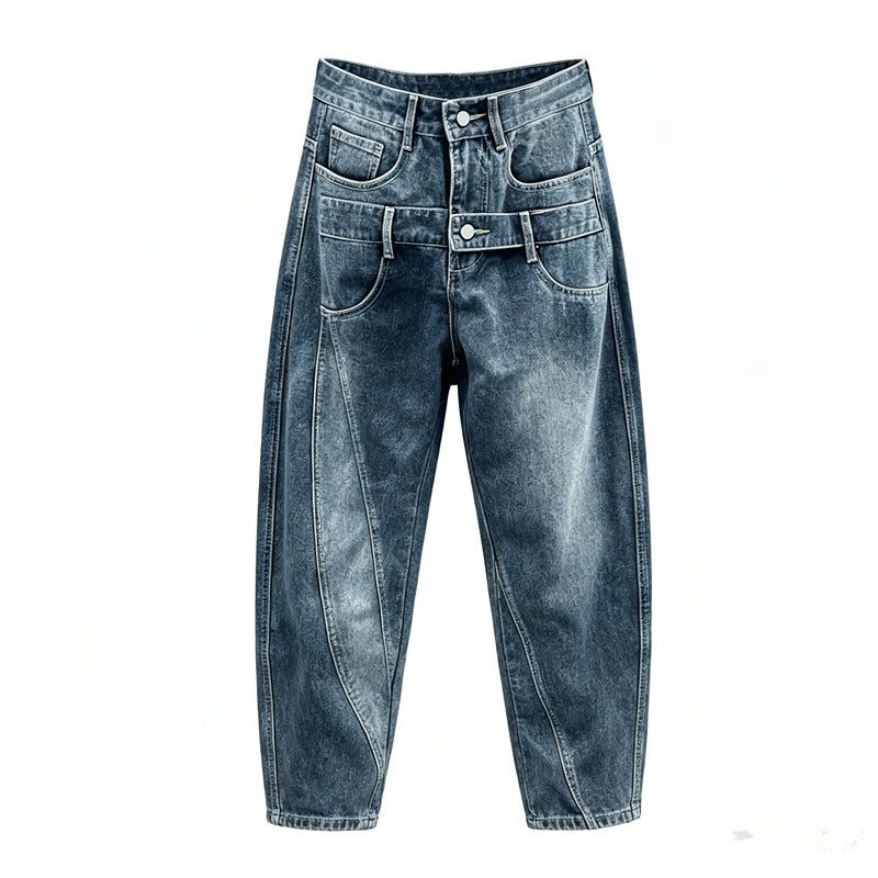 Women Oversized Jeans Mune Fashion