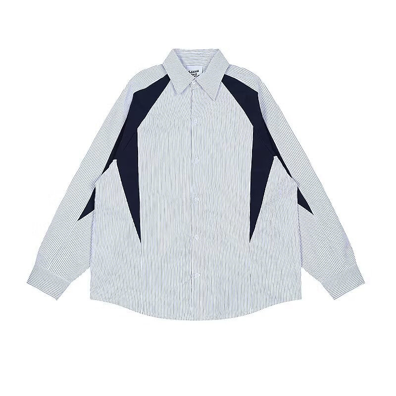 Ladies Casual Shirt with a modern stripe pattern and contrast accents Mune Fashion