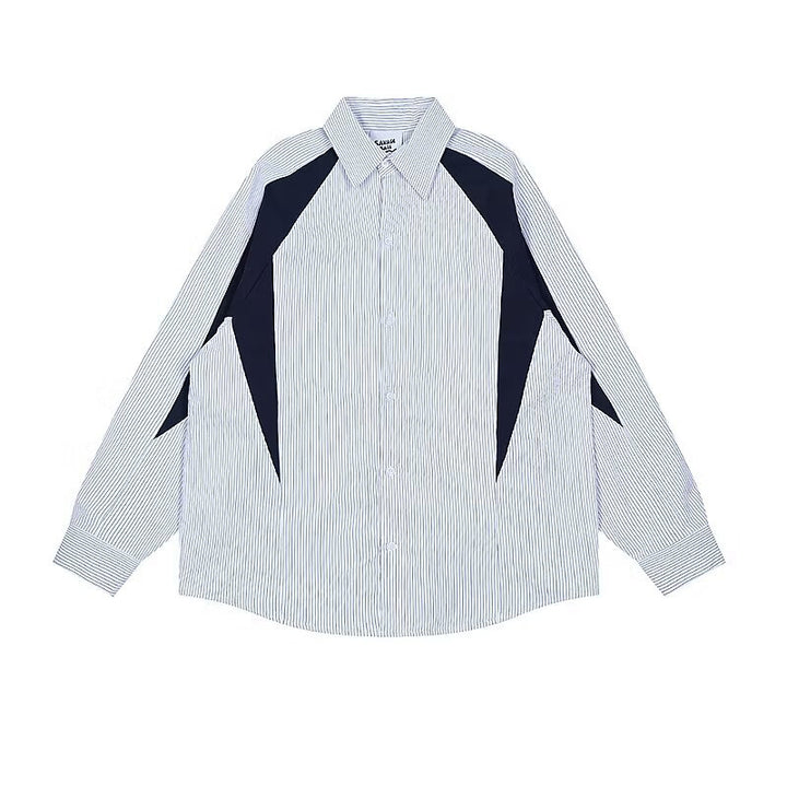 Ladies Casual Shirt with a modern stripe pattern and contrast accents Mune Fashion