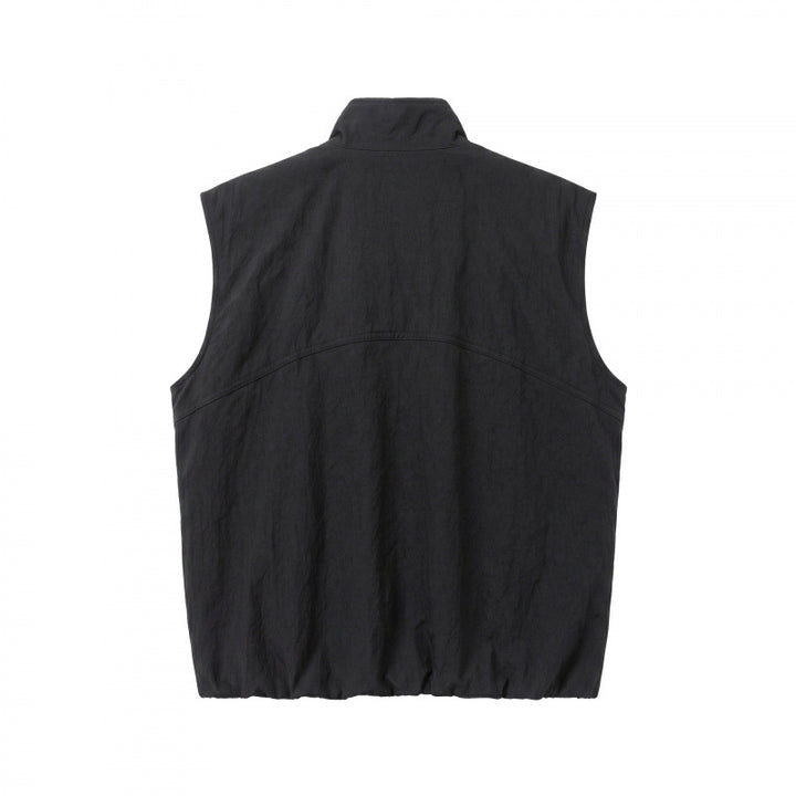 Unisex Boxy Padded Sleeveless Vest with High Stand-Up Collar, Hidden Snap Button Placket and Flap Pockets Mune Fashion