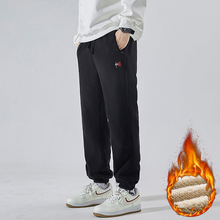 Men's Fleece Lined Sweatpants with Sherpa Lining and Elastic Cuffs Mune Fashion