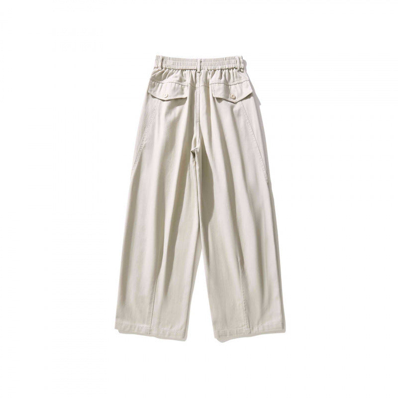 Ladies Wide Pleated Trousers with High Waist and Straight Wide Leg Mune Fashion