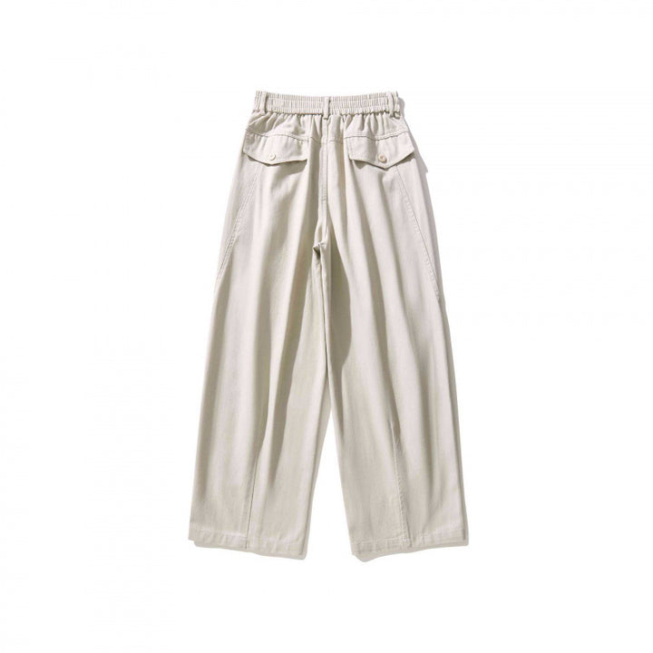 Ladies Wide Pleated Trousers with High Waist and Straight Wide Leg Mune Fashion