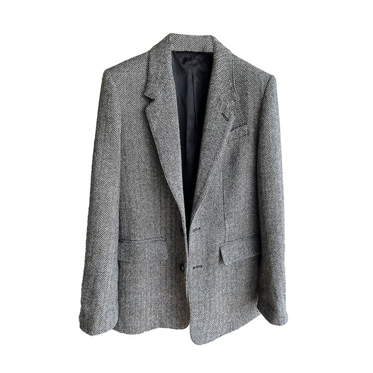 Women's Elegant Tweed Blazer Jacket Drune
