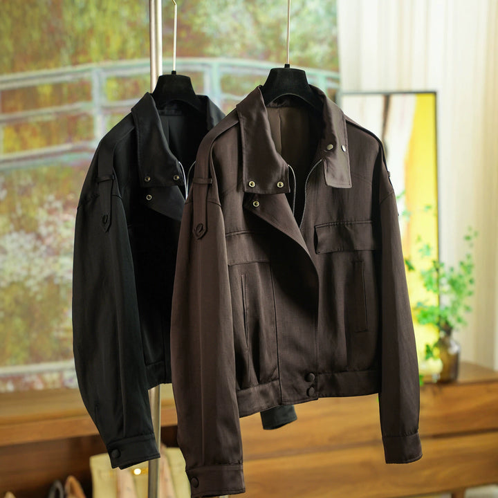 Women's elegant utility jacket with high collar Mune Fashion