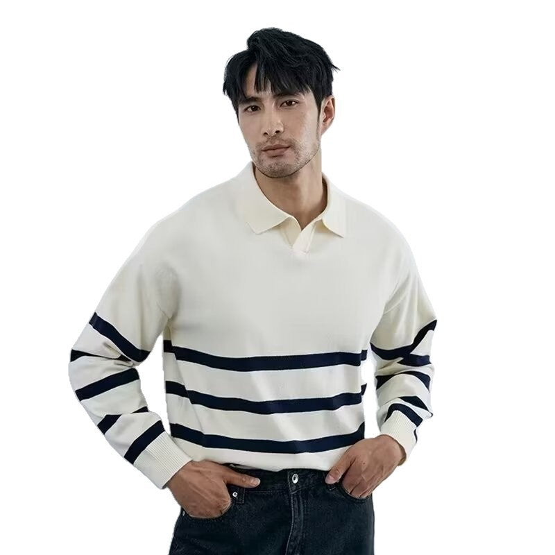 Men's Fashion Knit Top with Stripes Mune Fashion